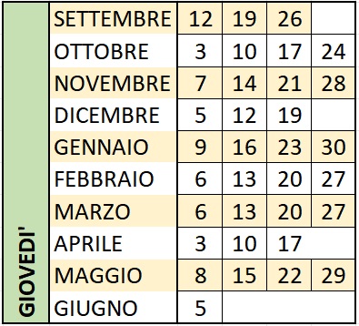 calendario corso vinyasa pergine